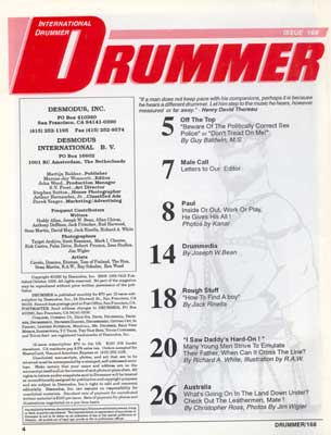 Drummer Issue 168: Contents-1