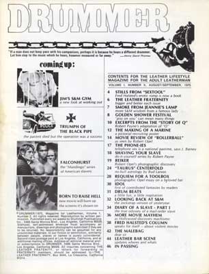 Drummer No 1 contents