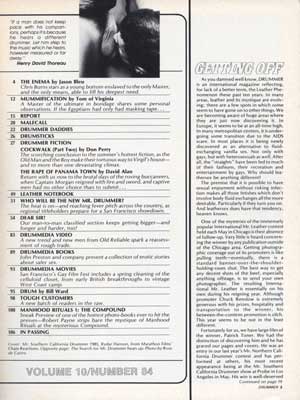 Drummer Issue 84: Contents